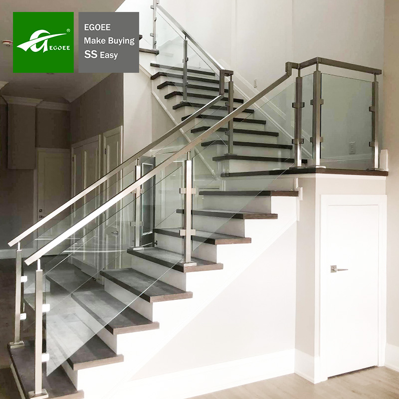 Main courante en acier inoxydable pour balustrade en verre