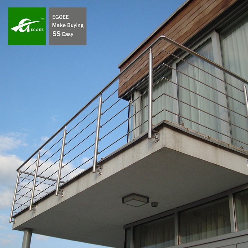 Main courante de balcon en tuyaux d'acier inoxydable