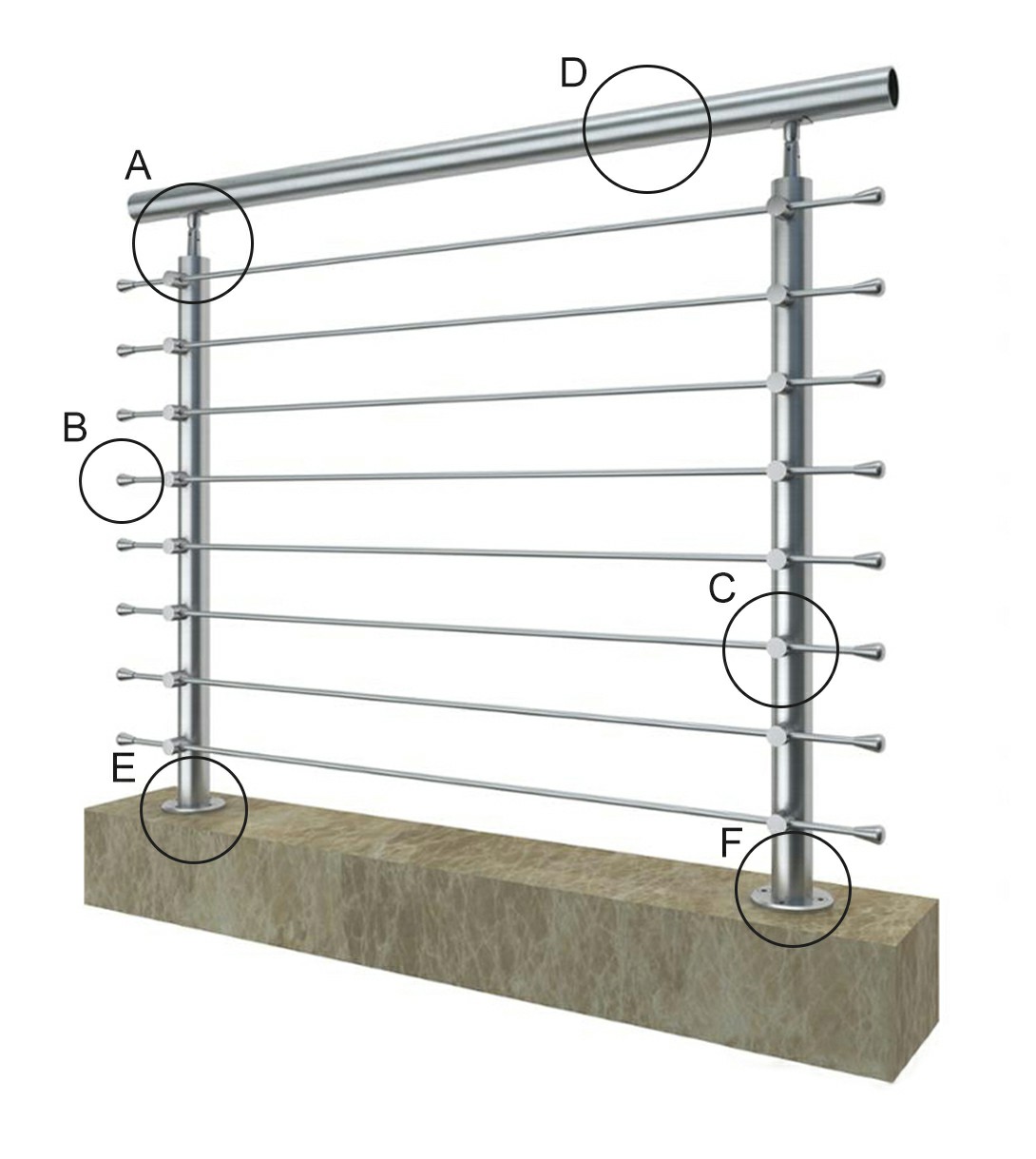 Main courante de tuyau d\'acier inoxydable