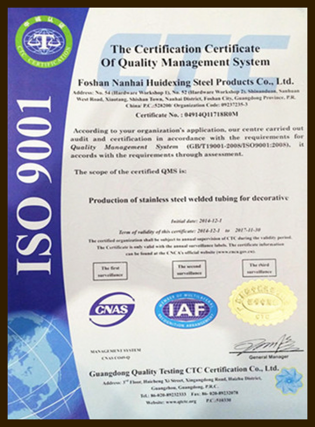 Certificat ISO 9001