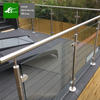 Balustrade de balcon en acier inoxydable avec verre